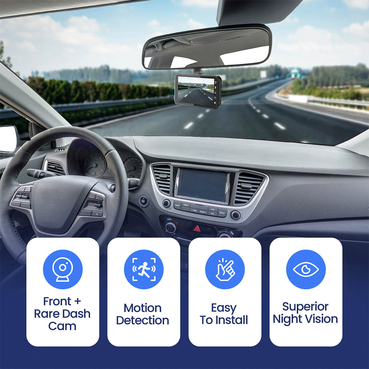 Dashcam Pro (Front & Rear) *Best Seller* 1080p | Dash Vision DP8