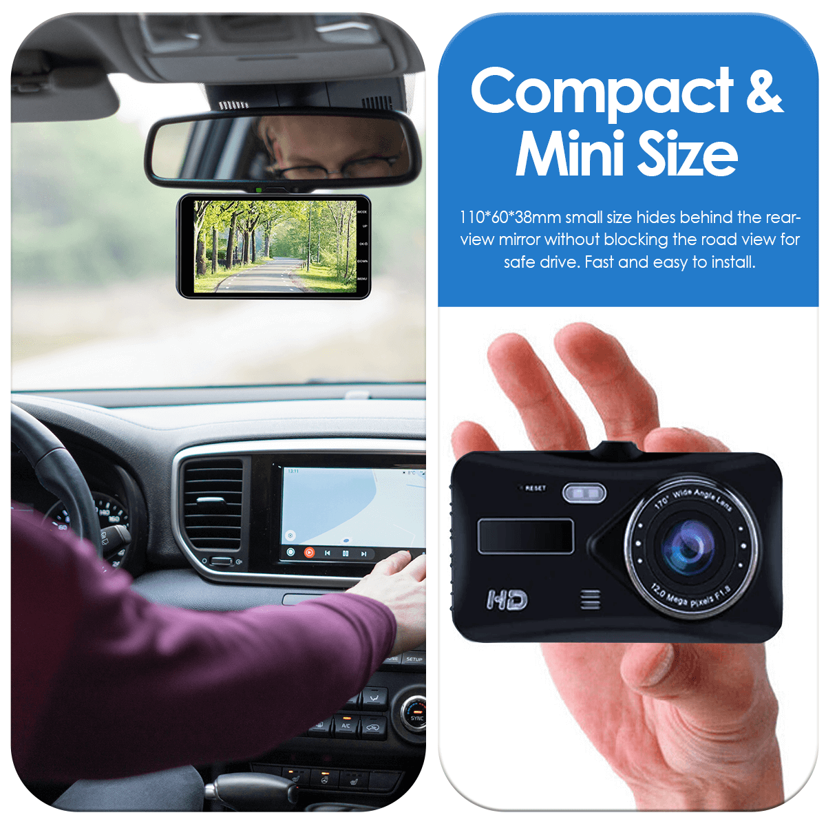 Dashcam Pro (Front & Rear) *Best Seller* 1080p | Dash Vision DP10
